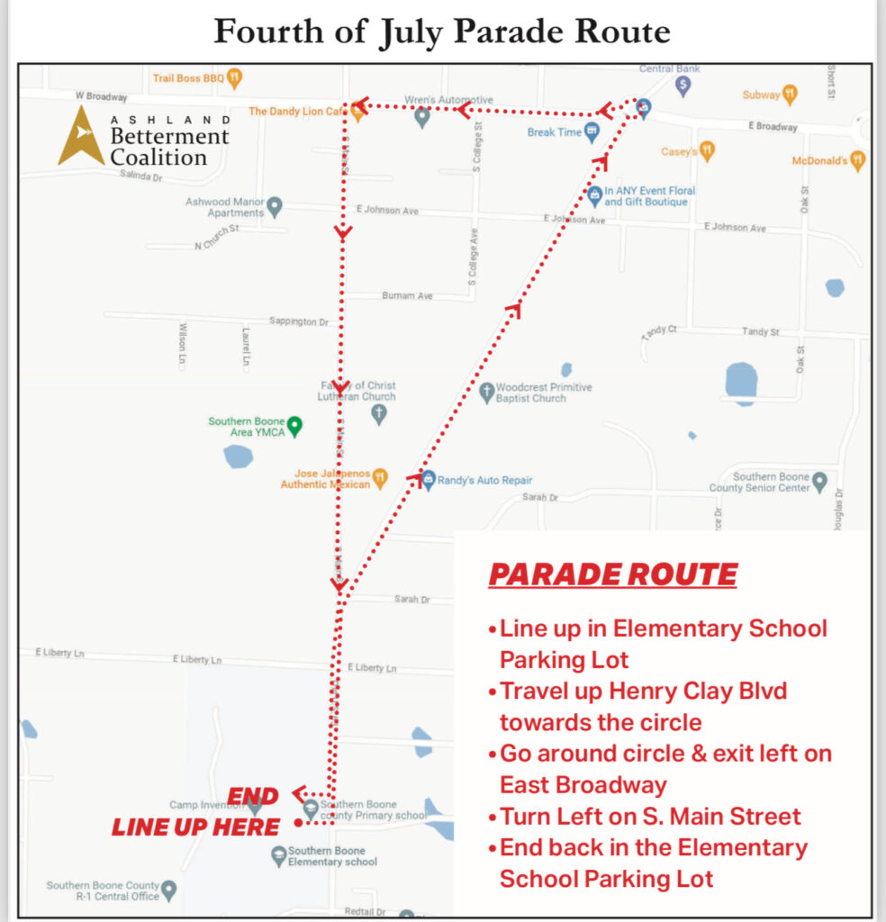 4th of July Parade Route - Boone County Journal